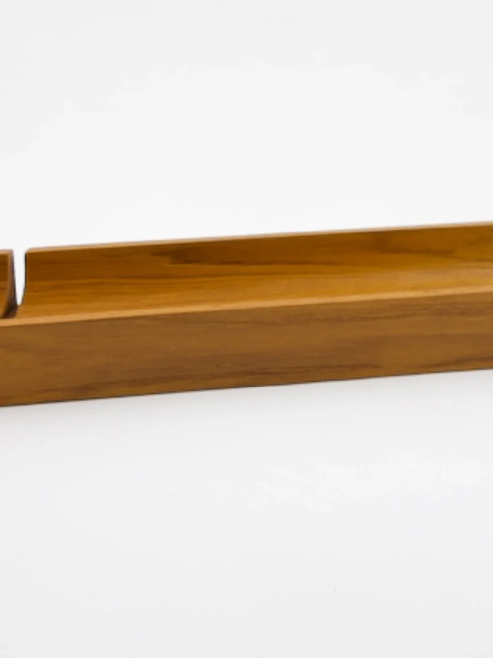 Vintage Teak Wood French Baguette Bread Slicer Cutting Board Tray